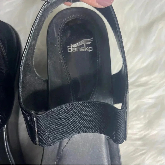Dansko Women's Antoinette Black Patent Leather Wedge Sandals Size 41 10.5 or 11 - Picture 9 of 10